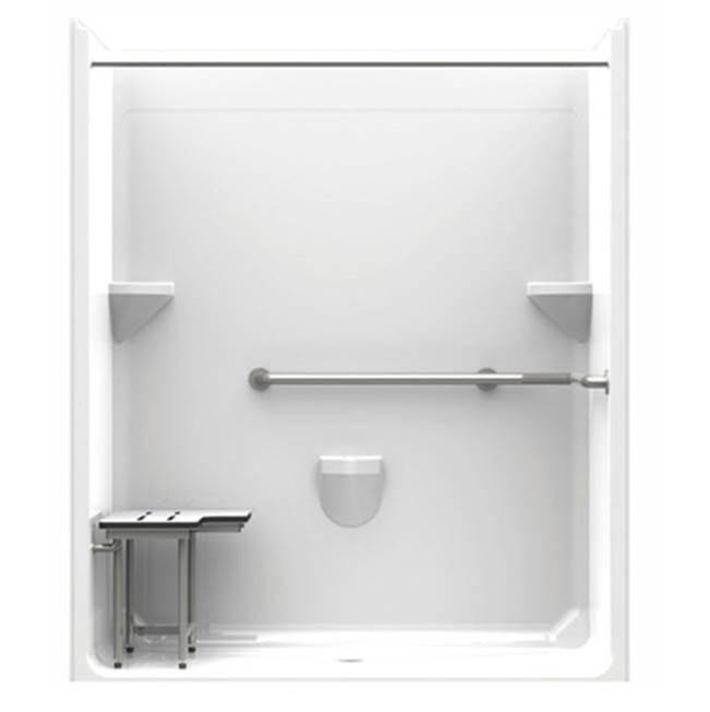 Acryline ADA One piece shower Fold Up Seat, 3/4'' Threshold, L/H, no dome