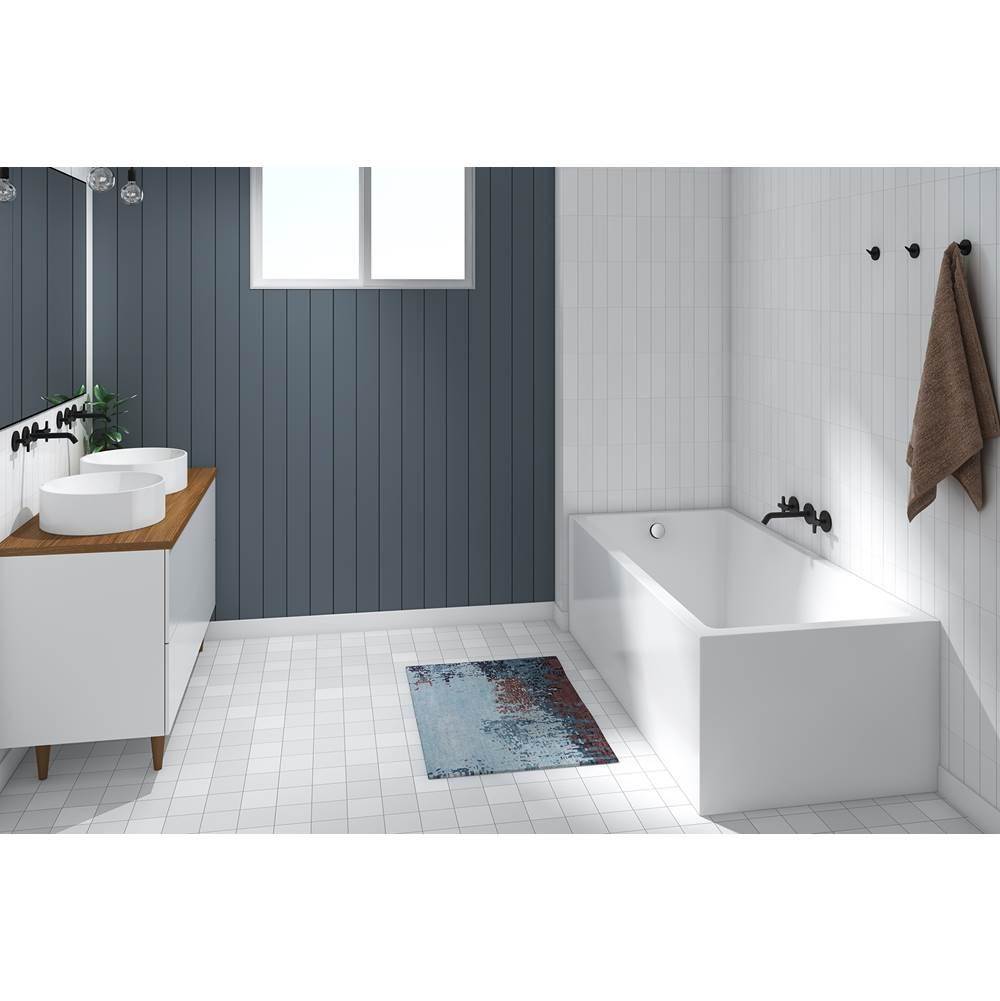 Acryline Trend II corner skirt bath right 59 5/8'' x 31 3/4'' x 20'' right hand drain, rough in space 51/2''