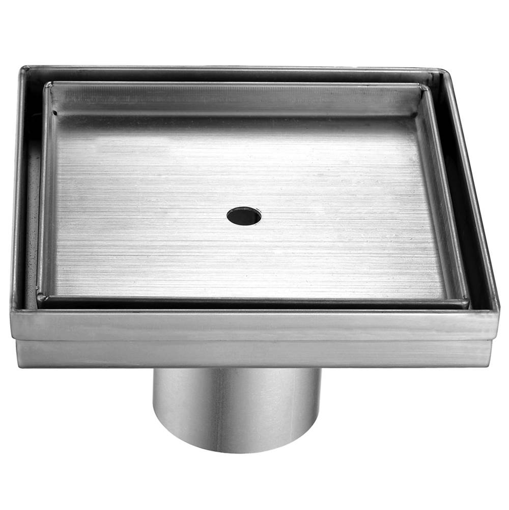 Alfi Trade 5'' x 5'' Modern Square Stainless Steel Shower Drain w/o Cover