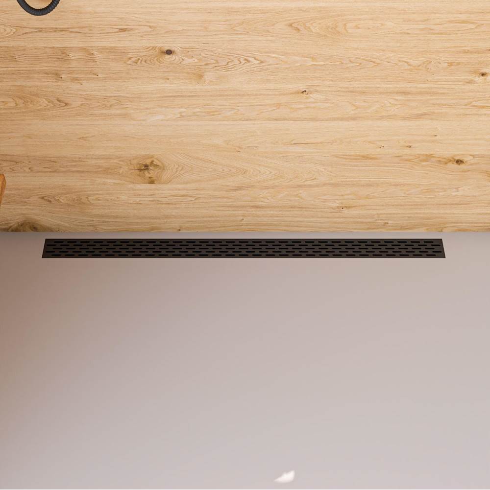 Alfi Trade ALFI brand 47'' Black Matte Stainless Steel Linear Shower Drain with Groove Holes