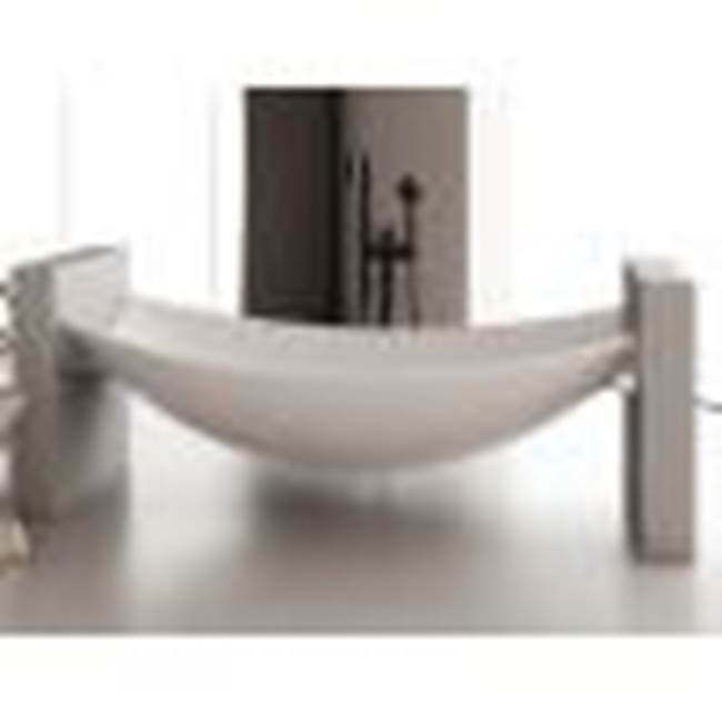 Alfi Trade HammockTub2-WM White Matte 71'' Solid Surface Resin Suspended Wall Mounted Hammock Bathtub