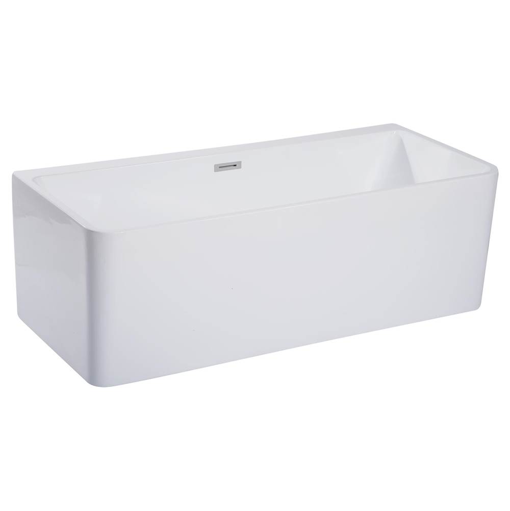 Alfi Trade 67 inch White Rectangular Acrylic Free Standing Soaking Bathtub