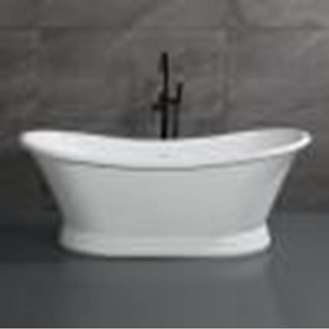 Alfi Trade 67'' White Matte Pedestal Solid Surface Resin Bathtub
