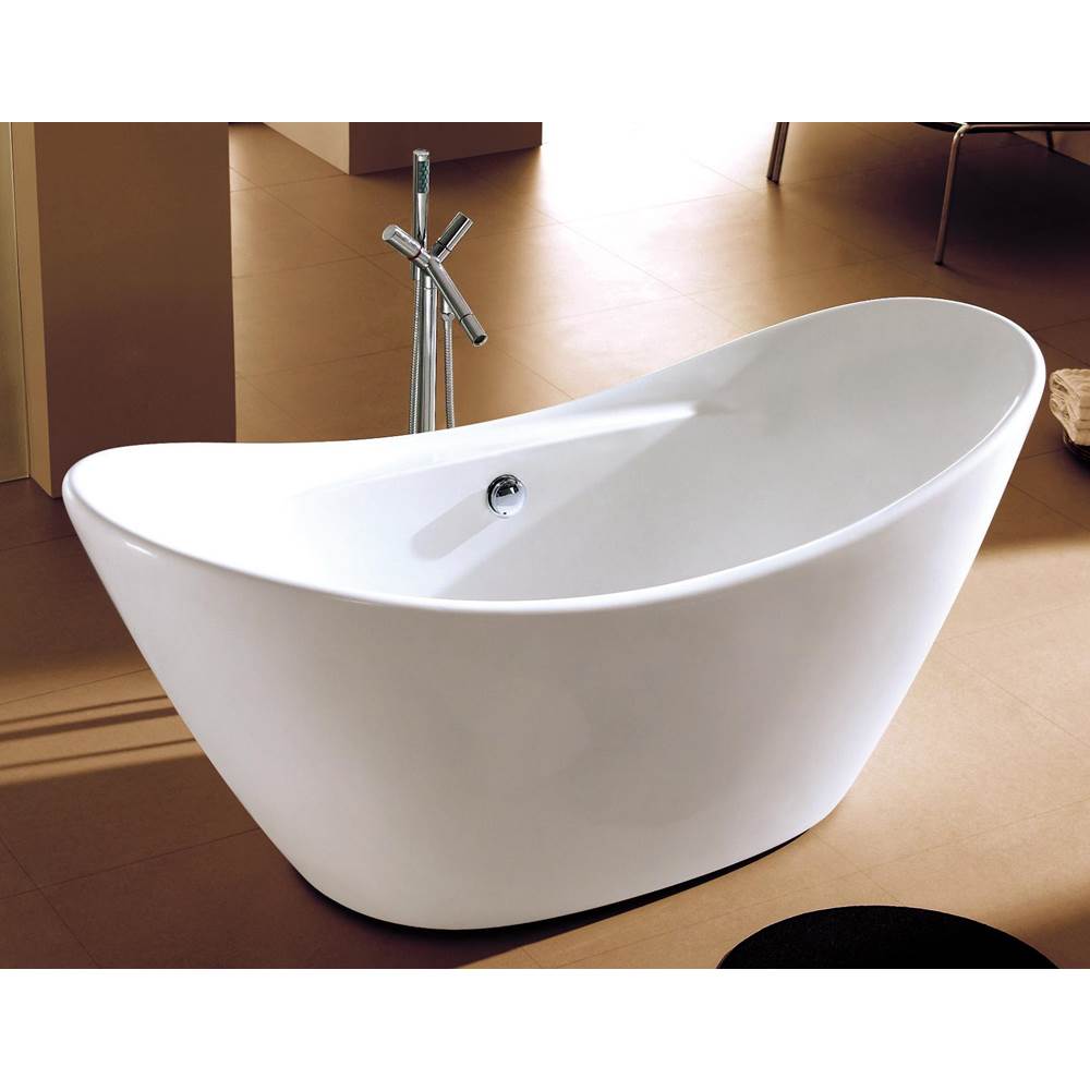 Alfi Trade 68 inch White Oval Acrylic Free Standing Soaking Bathtub