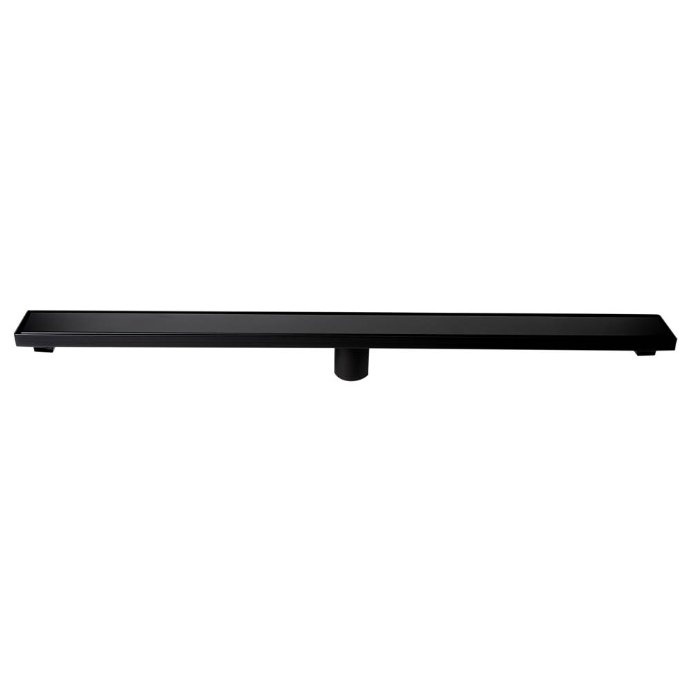 Alfi Trade ALFI brand 36'' Black Matte Stainless Steel Linear Shower Drain with Solid Cover