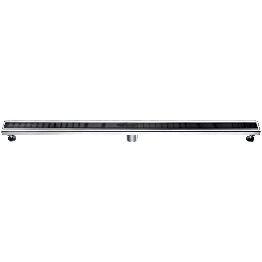 Alfi Trade ALFI brand 47'' Stainless Steel Linear Shower Drain with Groove Lines
