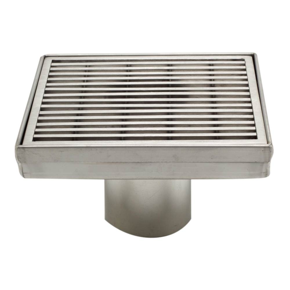 Alfi Trade 5'' x 5'' Square Stainless Steel Shower Drain with Groove Lines