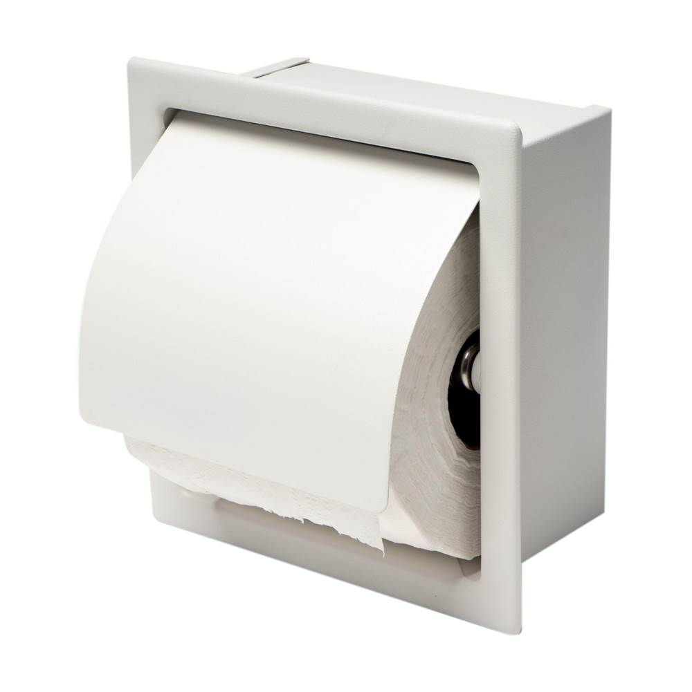 Alfi Trade ALFI brand ABTPC77-W White Matte Stainless Steel Recessed Toilet Paper Holder with Cover