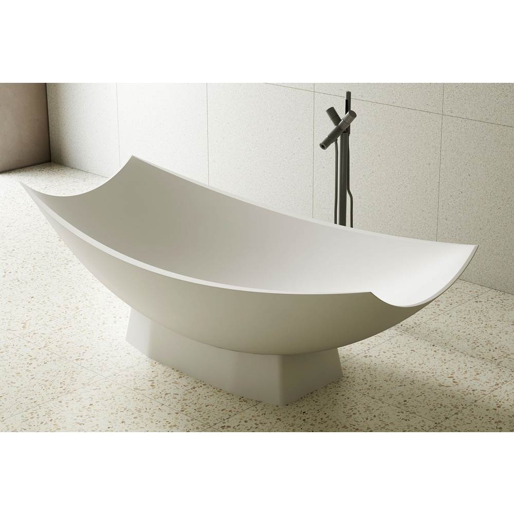 Alfi Trade White Matte 71'' Solid Surface Resin Free Standing Hammock Style Bathtub