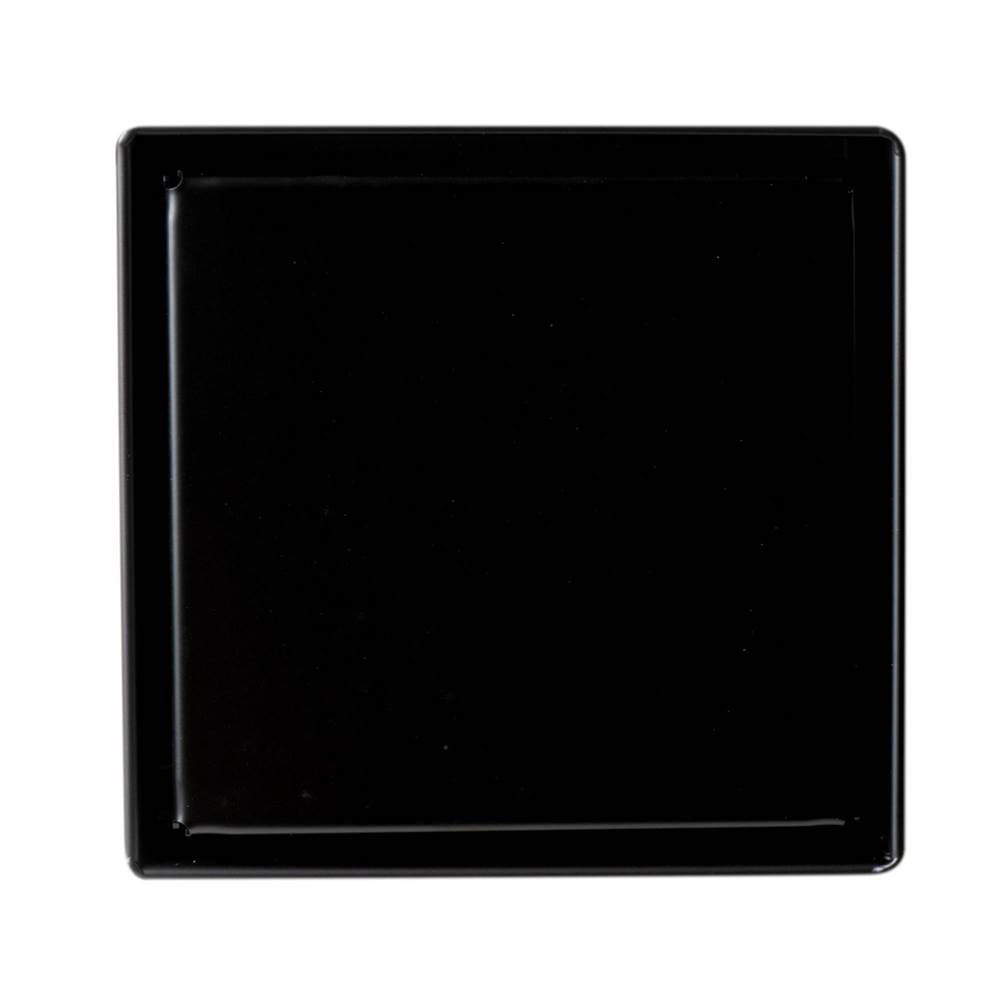 Alfi Trade 5'' x 5'' Black Matte Square Stainless Steel Shower Drain with Solid Cover