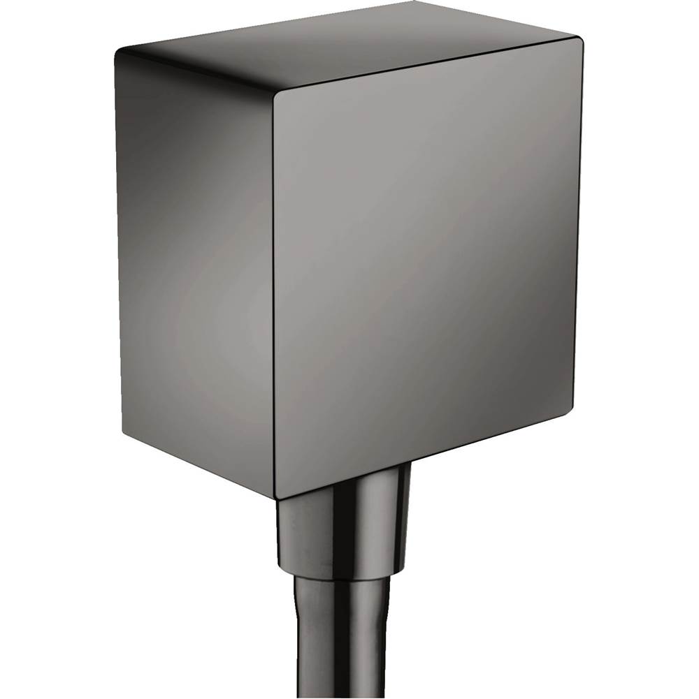Axor ShowerSolutions Wall Outlet Square with Check Valves in Polished Black Chrome