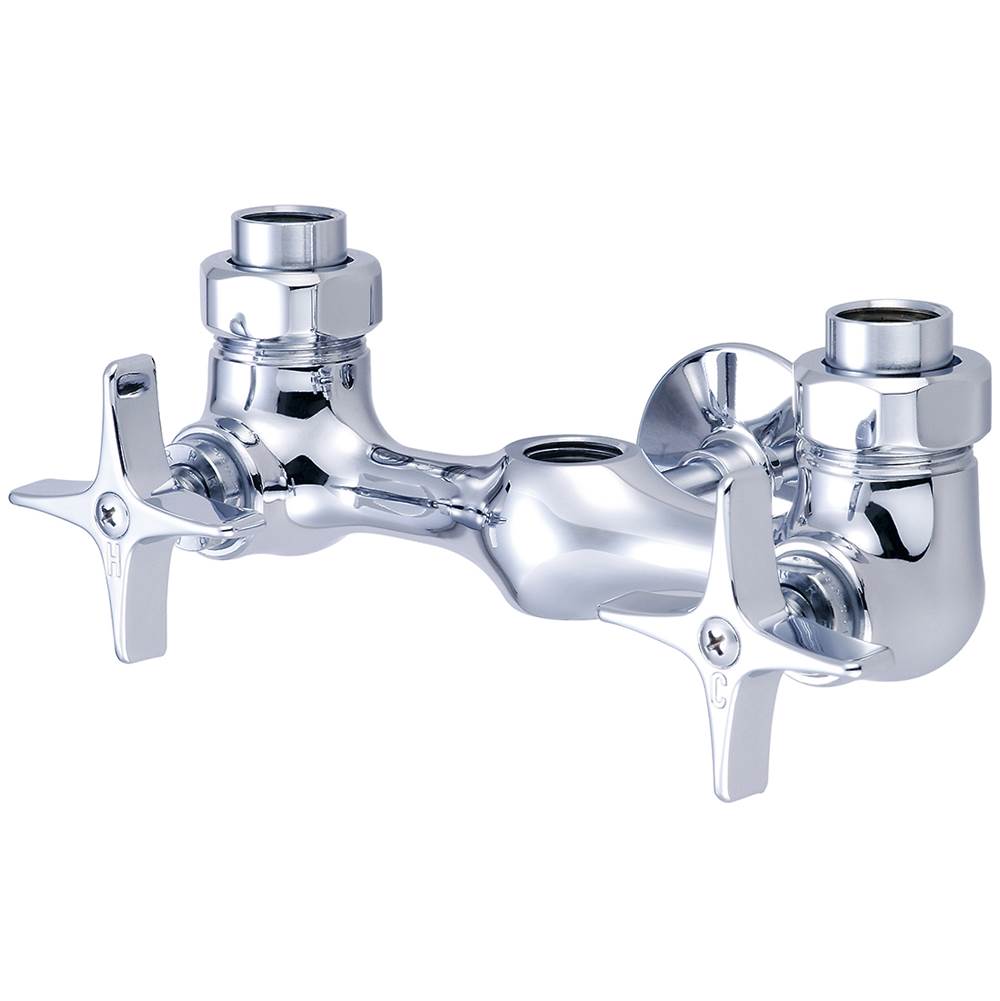 Central Brass Shower-Exposed 6'' Cntrs 4-Arm Hdl 1/2'' Combo Union-Pc