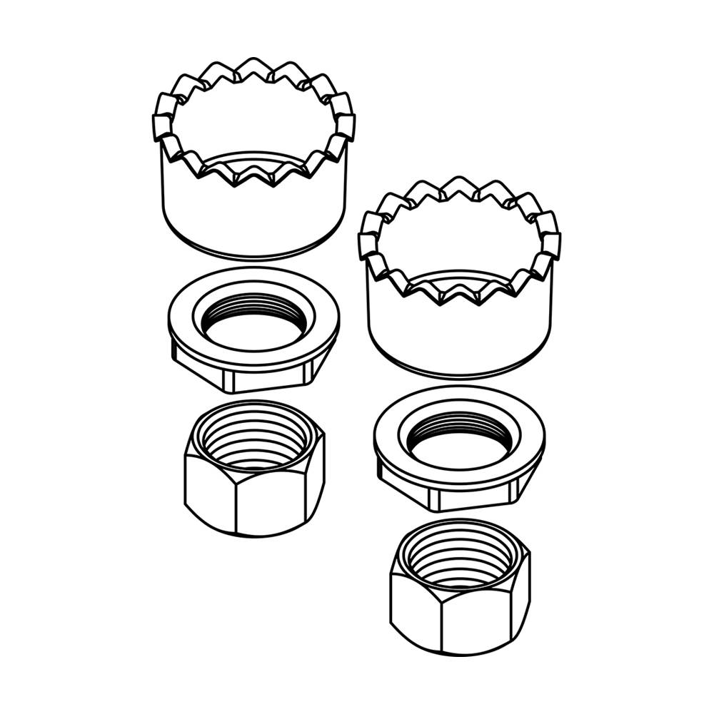 Central Brass Coupling Nuts & Thicker Crowfoot Washer-2 Sets