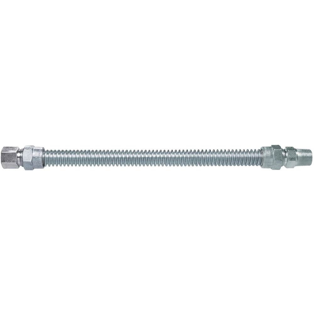 Dormont 3/8 IN OD, 1/4 IN ID, SS Gas Connector, 1/2 IN MIP x 3/8 IN FIP, 36 IN Length