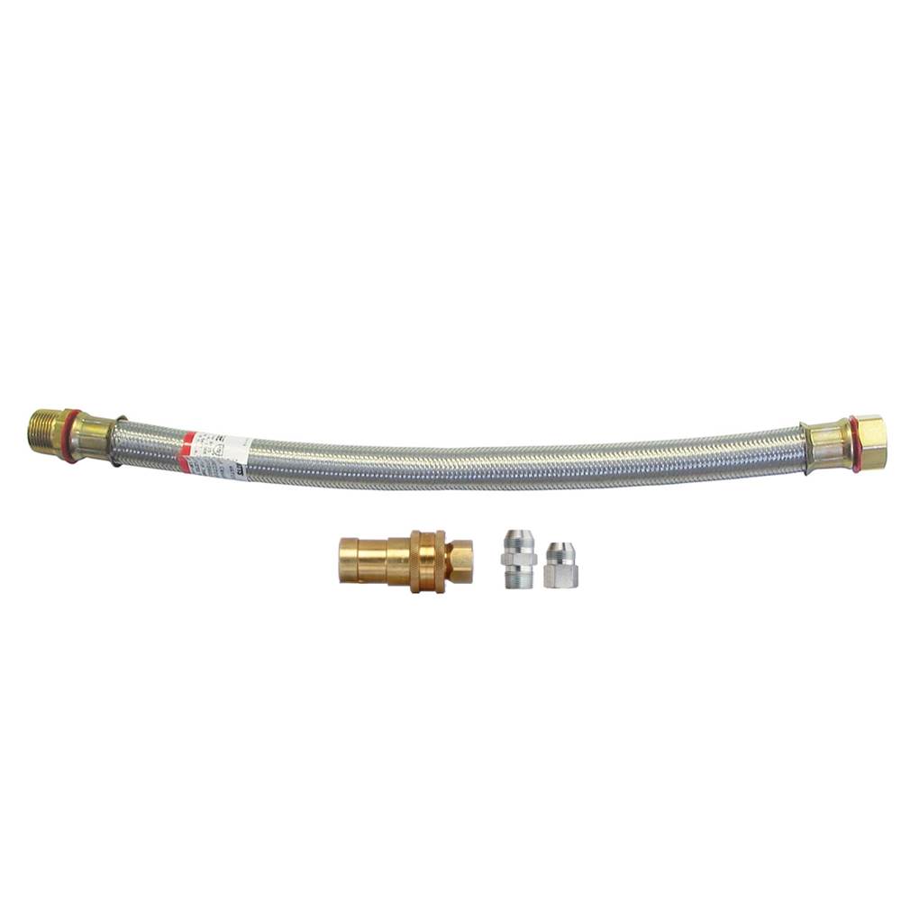 Dormont 1/4 IN ID, 60 IN Long, High psi Water Connector, 2-Way Quick Disconnect, Uncoated