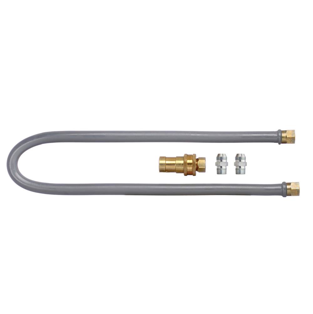 Dormont 3/4 IN ID, 36 IN Long, High psi Water Connector, 2-Way Quick Disconnect, Gray PVC Coated