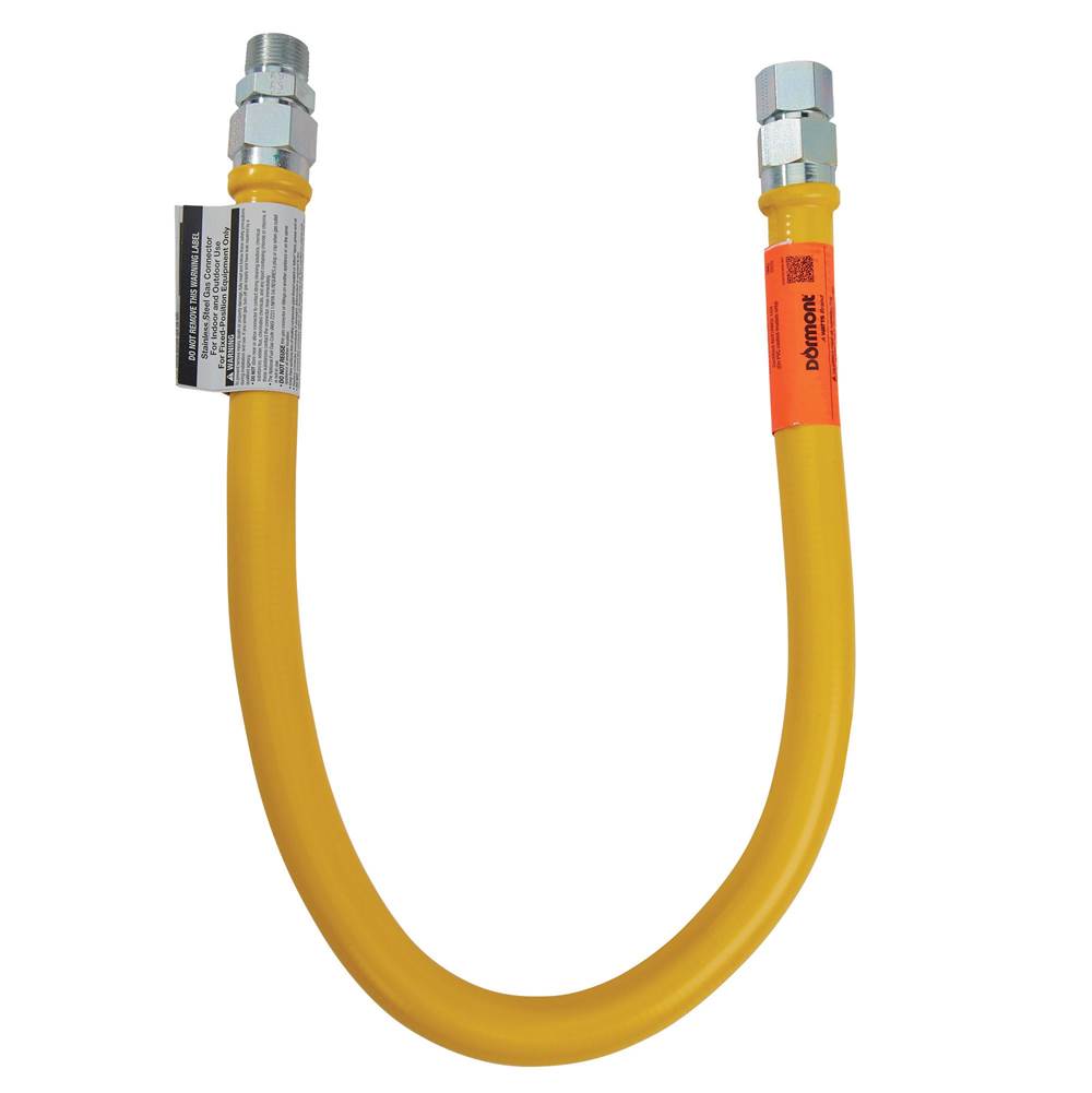Dormont 1 IN ID FNPT x 1 IN ID MNPT, Stationary Gas Connector, PVC Coated, 12 IN Length