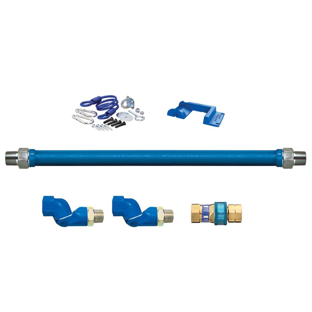 Dormont 1 1/4 IN ID, 60 IN Length, Stainless Steel Moveable Gas Connector, SS Braid, PVC Coated, QS, 2 Swivels, RDC, Safety-Set