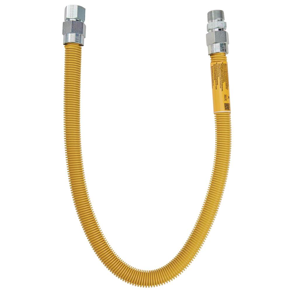 Dormont 5/8 IN OD, 1/2 IN ID, SS Gas Connector, 1/2 IN MIP x 3/4 IN MIP, 60 IN Length, Antimicrobial Yellow Powder Coated, Bag