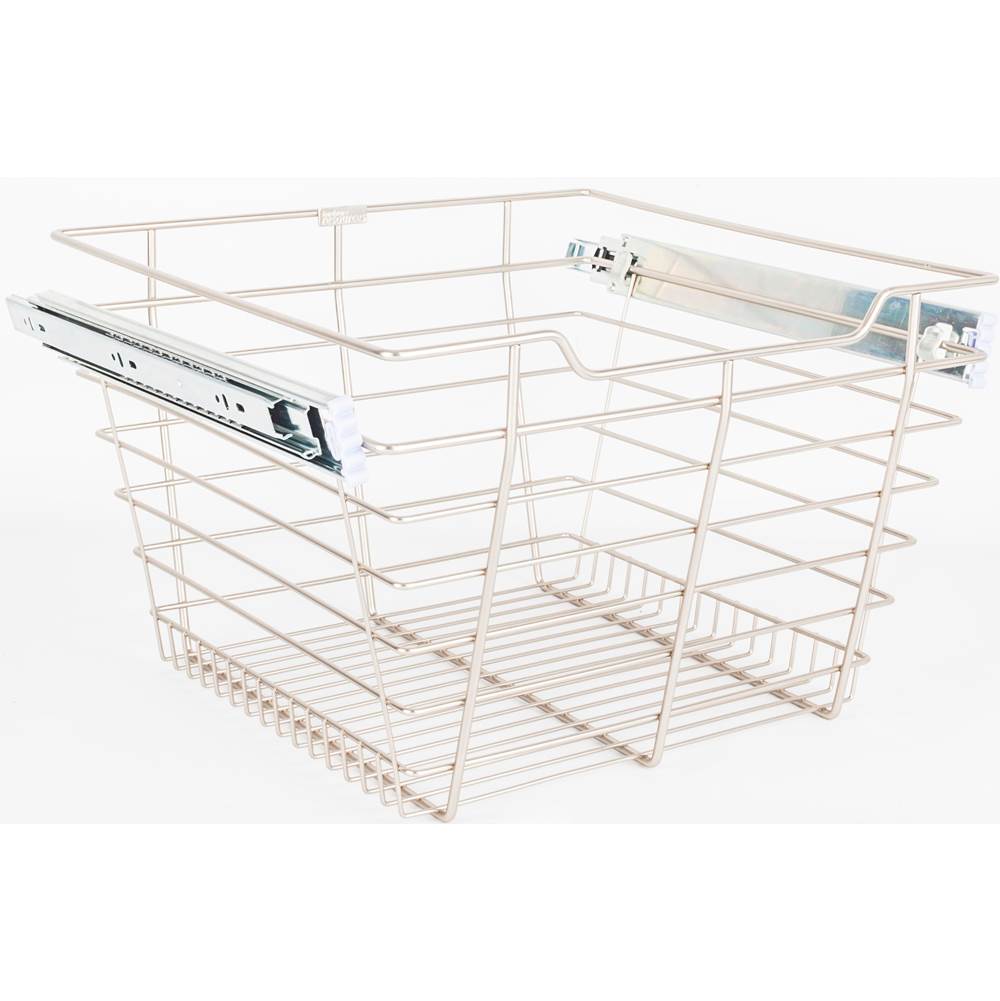 Hardware Resources Satin Nickel Closet Pullout Basket with Slides 14''D x 17''W x 11''H