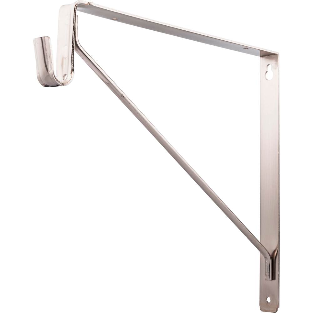 Hardware Resources Satin Nickel Shelf Bracket with Rod Support for Oval Closet Rods
