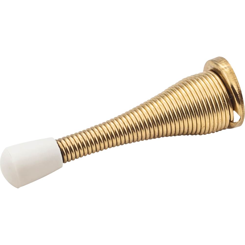 Hardware Resources 3'' Spring Door Stop with Rubber Tip - Polished Brass