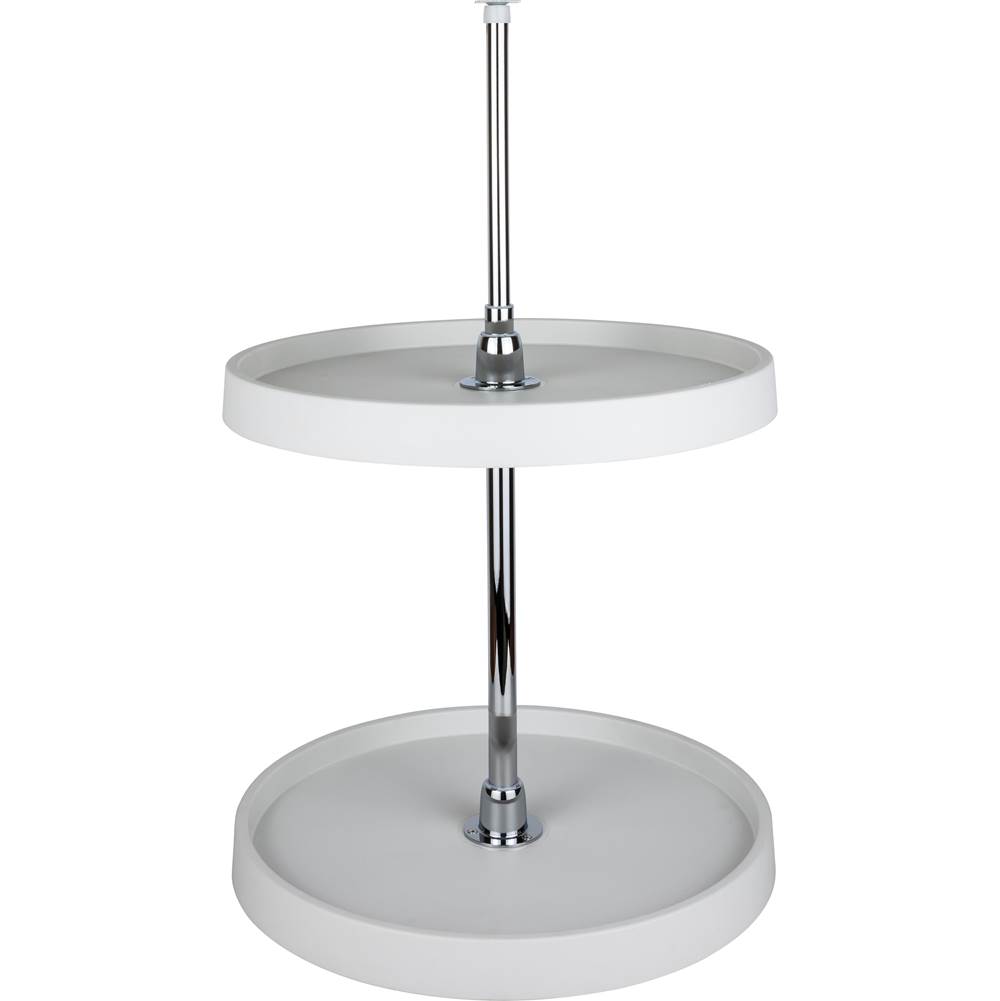 Hardware Resources 18'' Round Two-Shelf Plastic Lazy Susan Set with Chrome Hubs