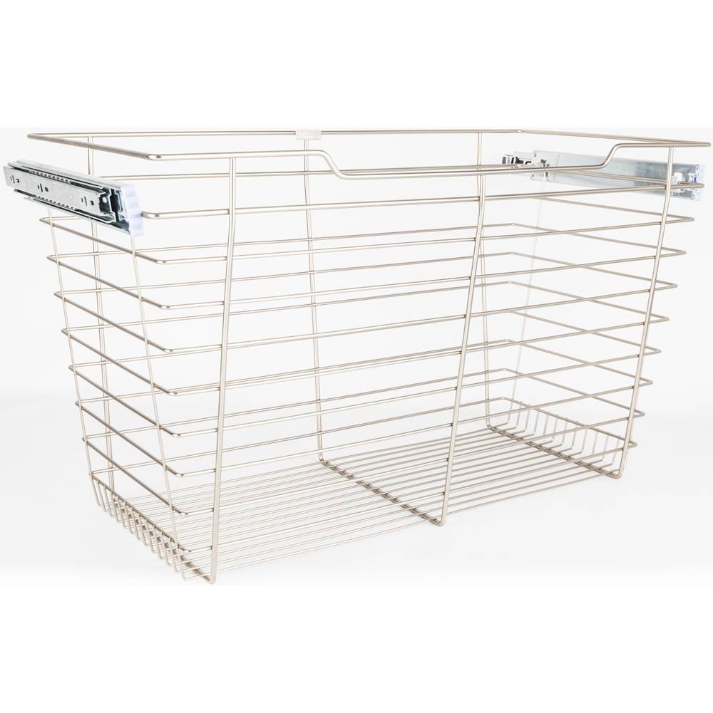 Hardware Resources Satin Nickel Closet Pullout Basket with Slides 16''D x 29''W x 17''H