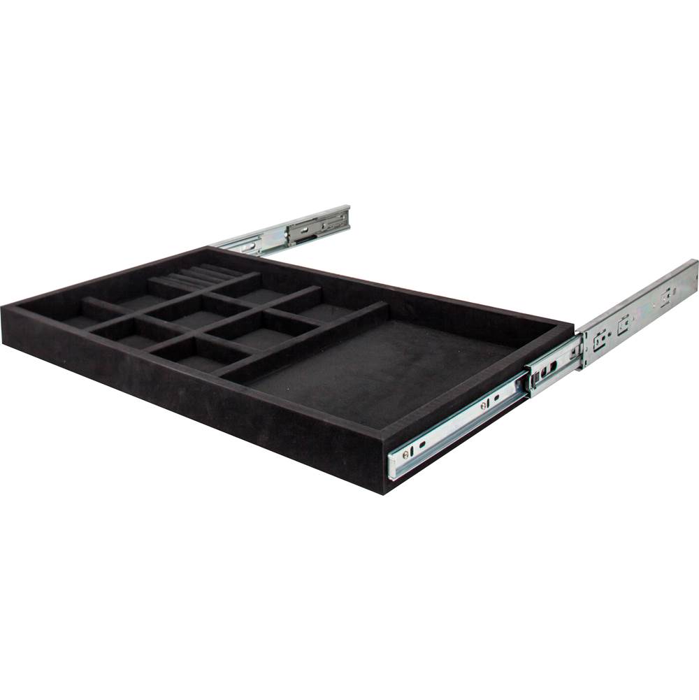 Hardware Resources Black Felt 10-Compartment Jewelry Organizer Drawer