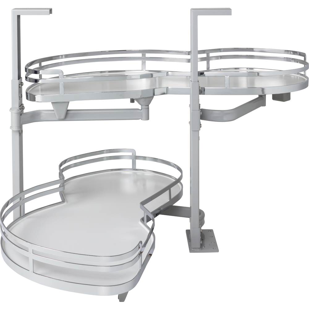 Hardware Resources 18'' Polished Chrome and White Blind Corner Swingout for Openings on the Left of the Blind