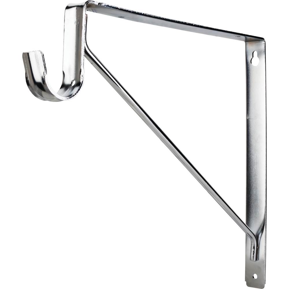 Hardware Resources Chrome Shelf Bracket with Rod Support for 1-5/16'' Round Closet Rods