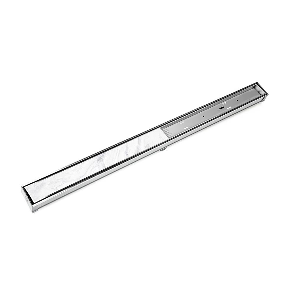 Infinity Drain 60'' S-PVC Series Complete Kit with Tile Insert Frame in Polished Stainless