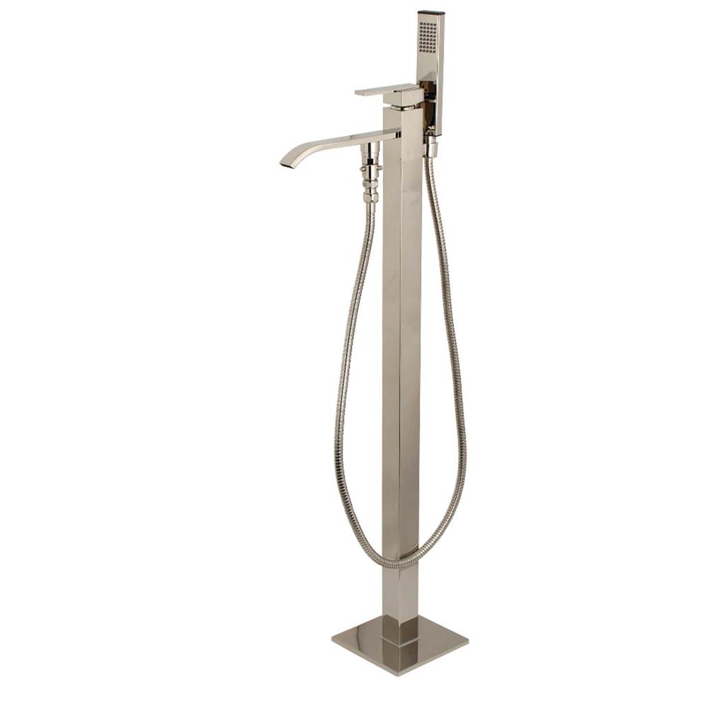 Kingston Brass Executive Freestanding Tub Faucet with Hand Shower, Polished Nickel