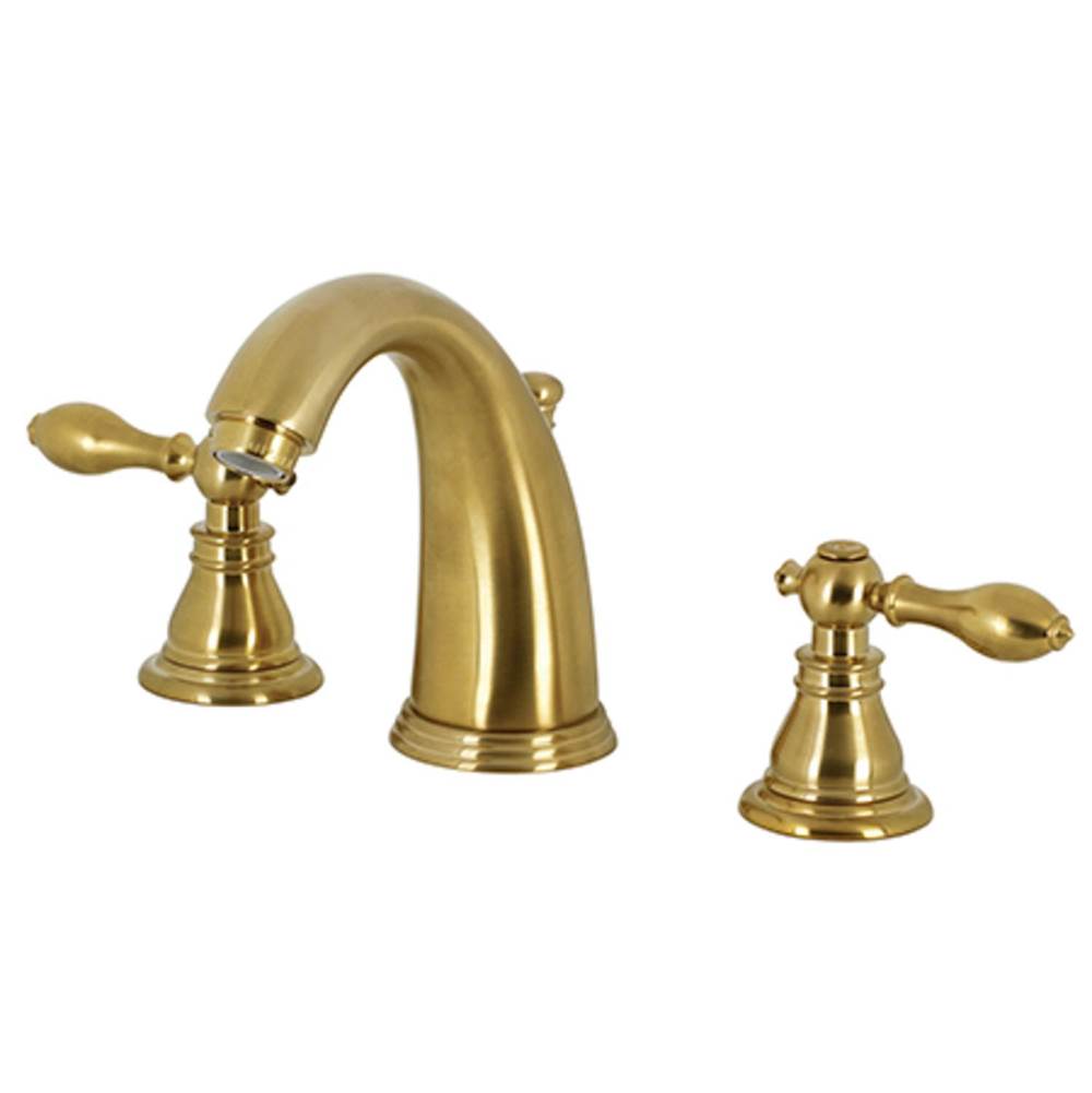 Kingston Brass American Classic Widespread Bathroom Faucet with Retail Pop-Up, Brushed Brass