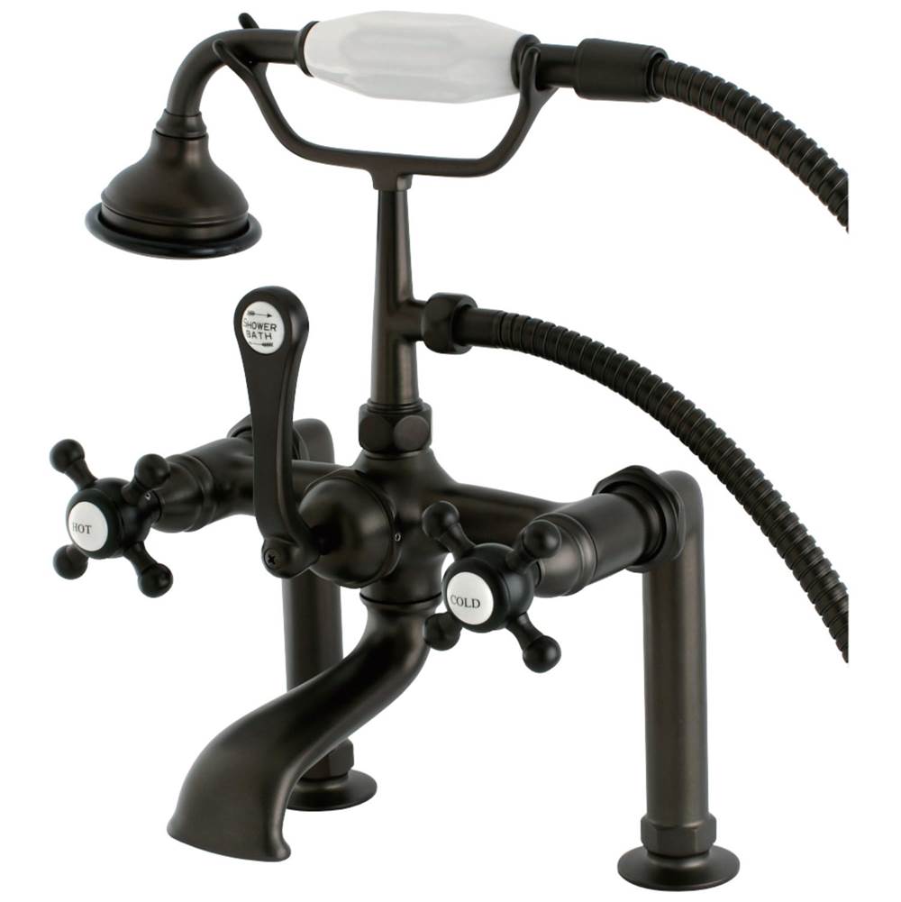 Kingston Brass Aqua Vintage English Country Deck Mount Clawfoot Tub Faucet, Oil Rubbed Bronze