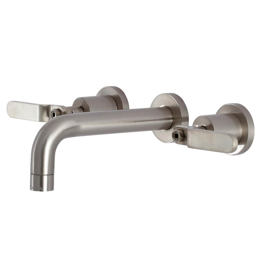 Kingston Brass Whitaker Two-Handle Wall Mount Bathroom Faucet, Brushed Nickel