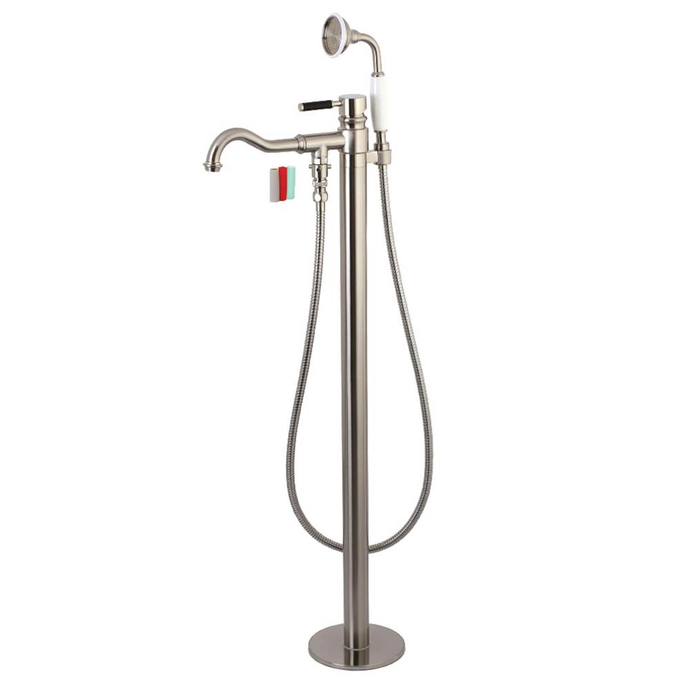 Kingston Brass Kaiser Freestanding Tub Faucet with Hand Shower, Brushed Nickel