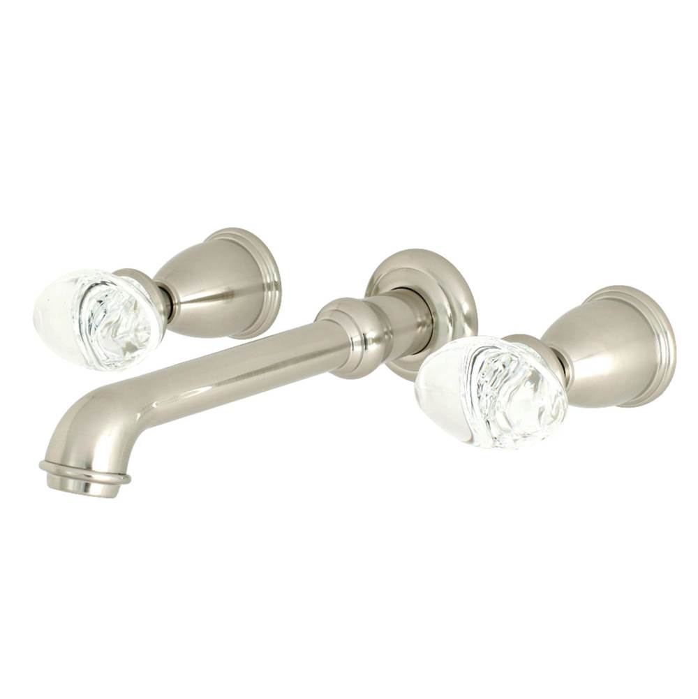 Kingston Brass Krystal Onyx Two-Handle Wall Mount Bathroom Faucet, Brushed Nickel