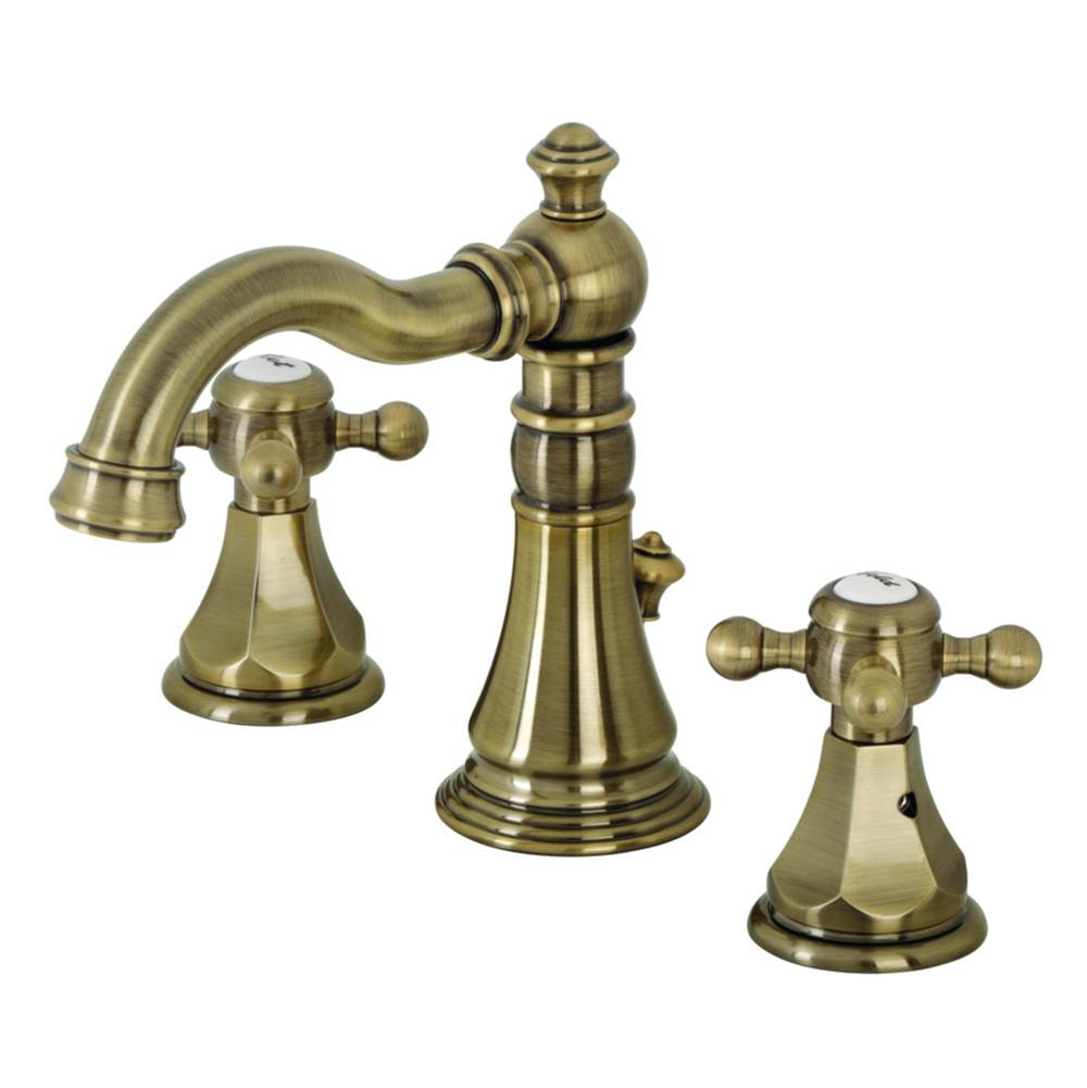 Kingston Brass Metropolitan Widespread Bathroom Faucet with Pop-Up Drain, Antique Brass
