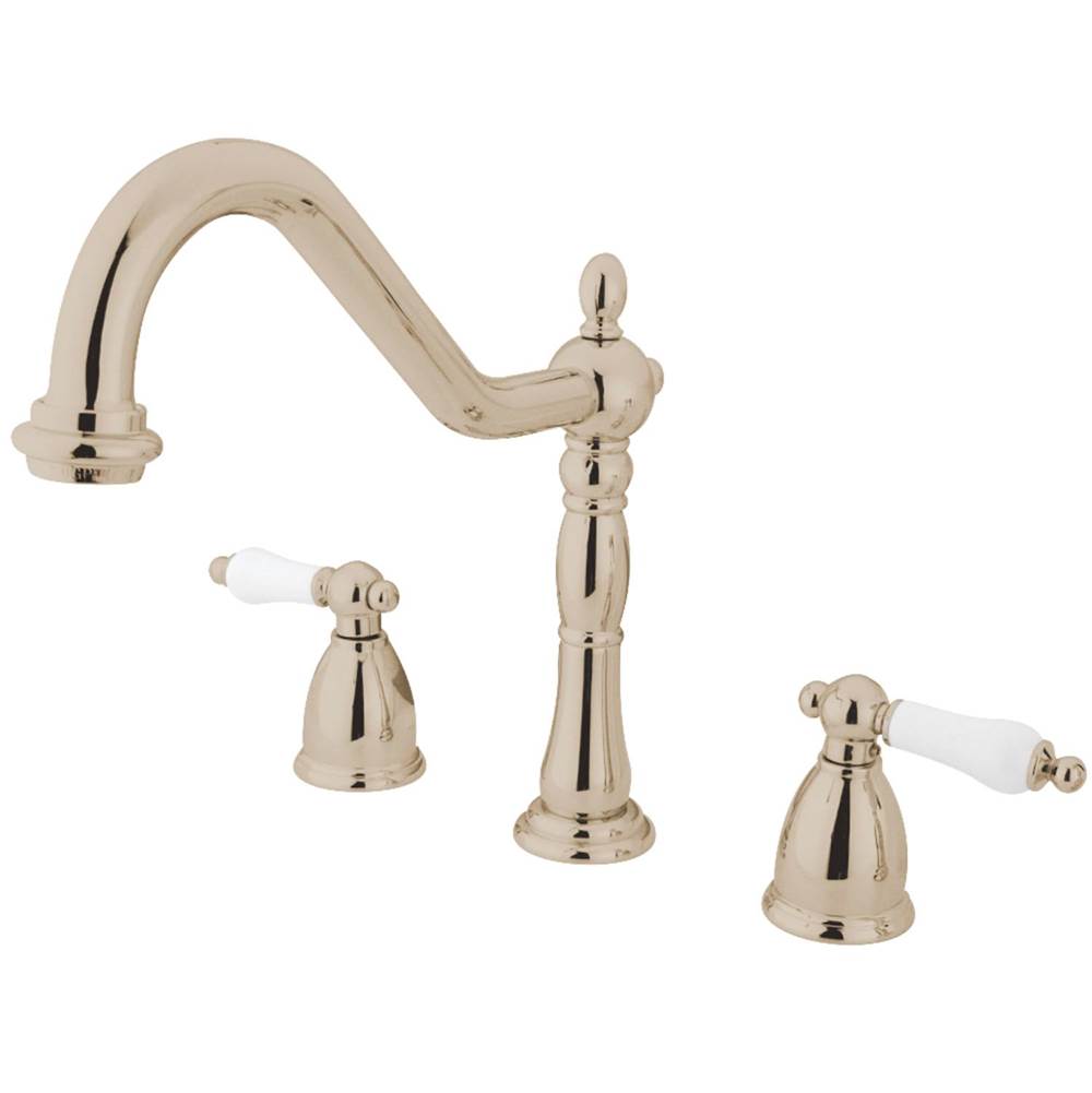 Kingston Brass Widespread Kitchen Faucet, Polished Nickel