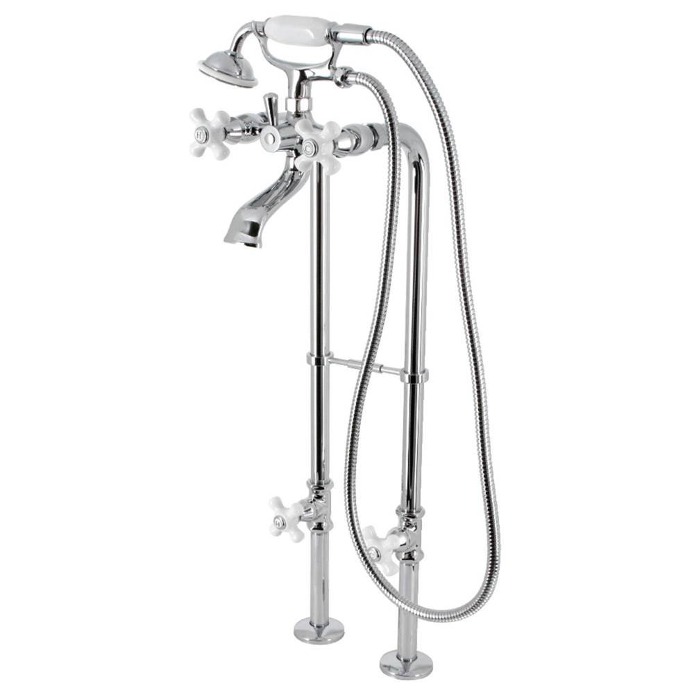 Kingston Brass Kingston Freestanding Clawfoot Tub Faucet Package with Supply Line, Polished Chrome