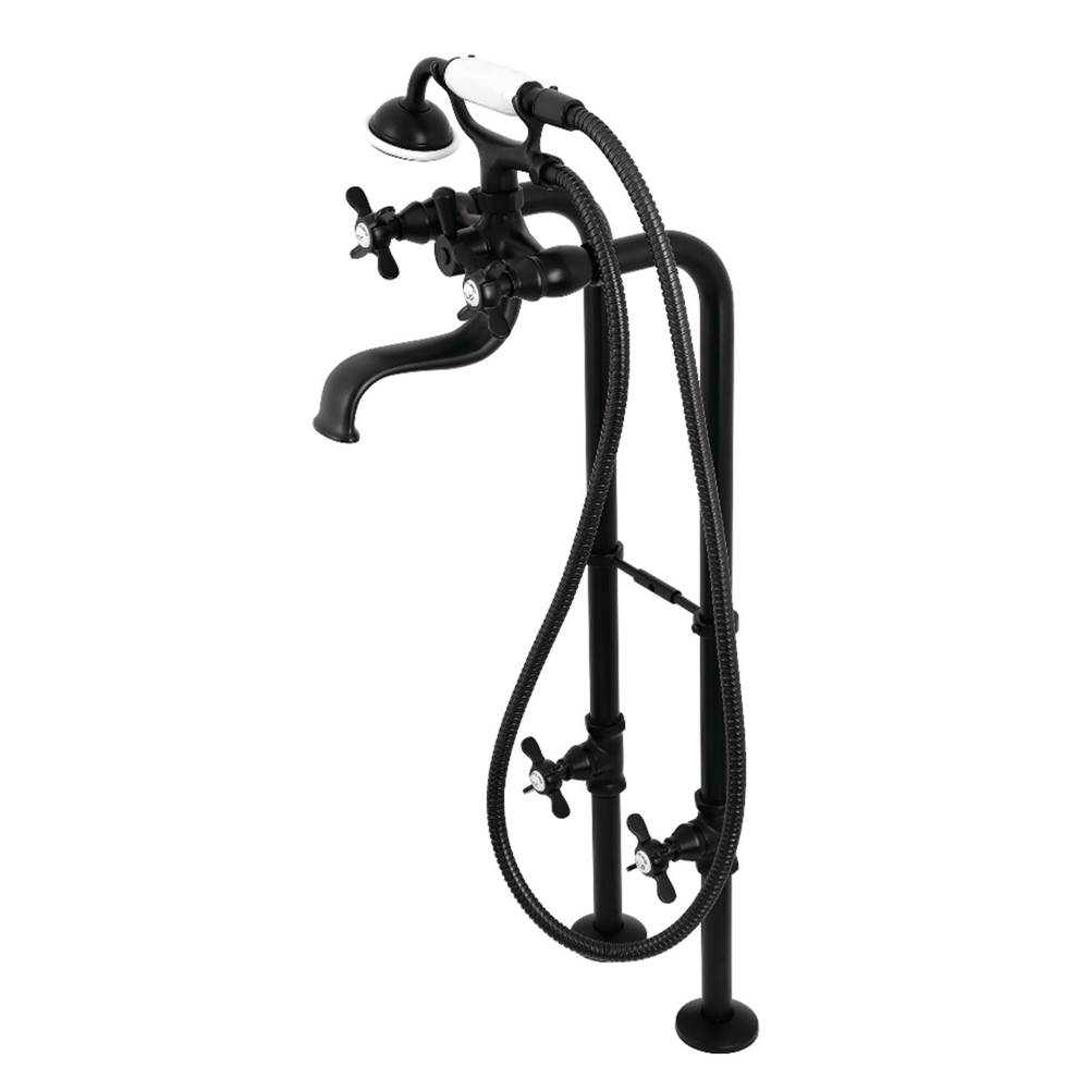 Kingston Brass Essex Freestanding Clawfoot Tub Faucet Package with Supply Line, Matte Black