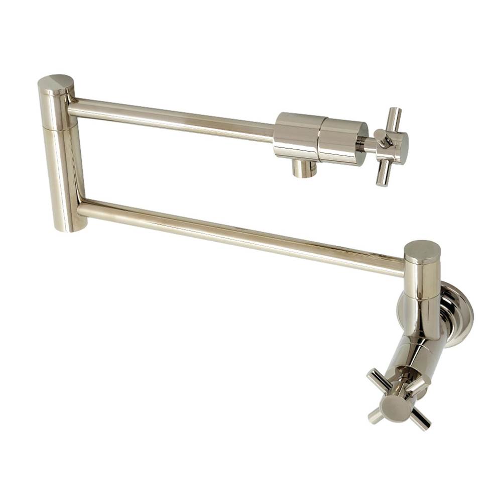 Kingston Brass Concord Wall Mount Pot Filler, Polished Nickel