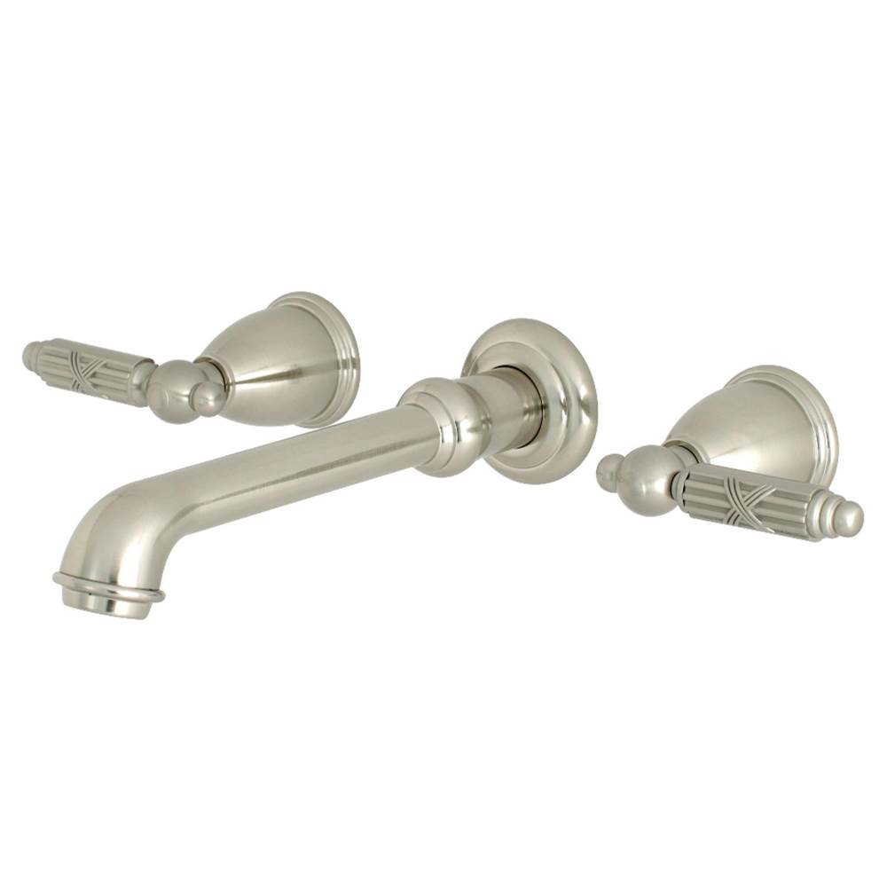 Kingston Brass Georgian Two-Handle Wall Mount Bathroom Faucet, Brushed Nickel