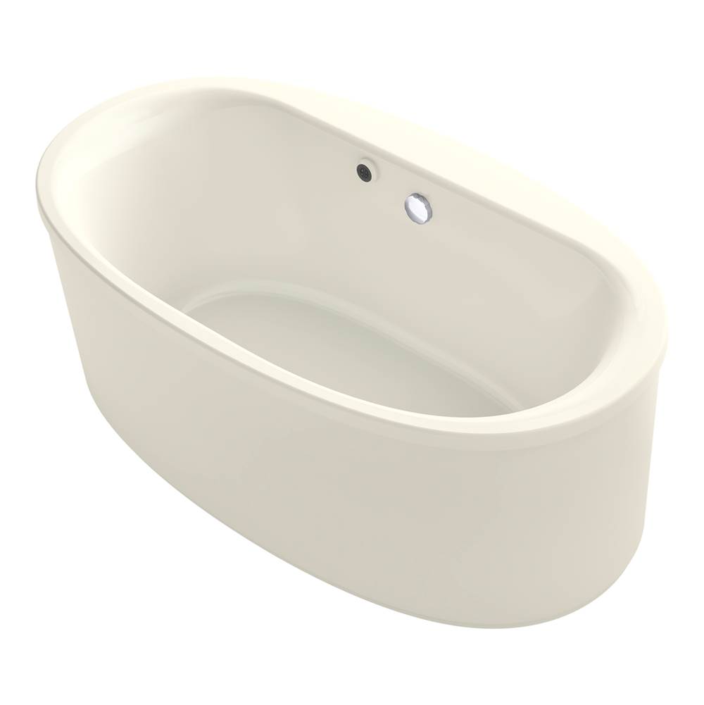 Kohler Sunstruck® 65-1/2'' x 35-1/2'' oval freestanding bath with Bask® heated surface and straight shroud