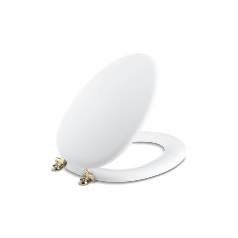 Kohler Kathryn® Elongated toilet seat with Vibrant® French Gold hinges