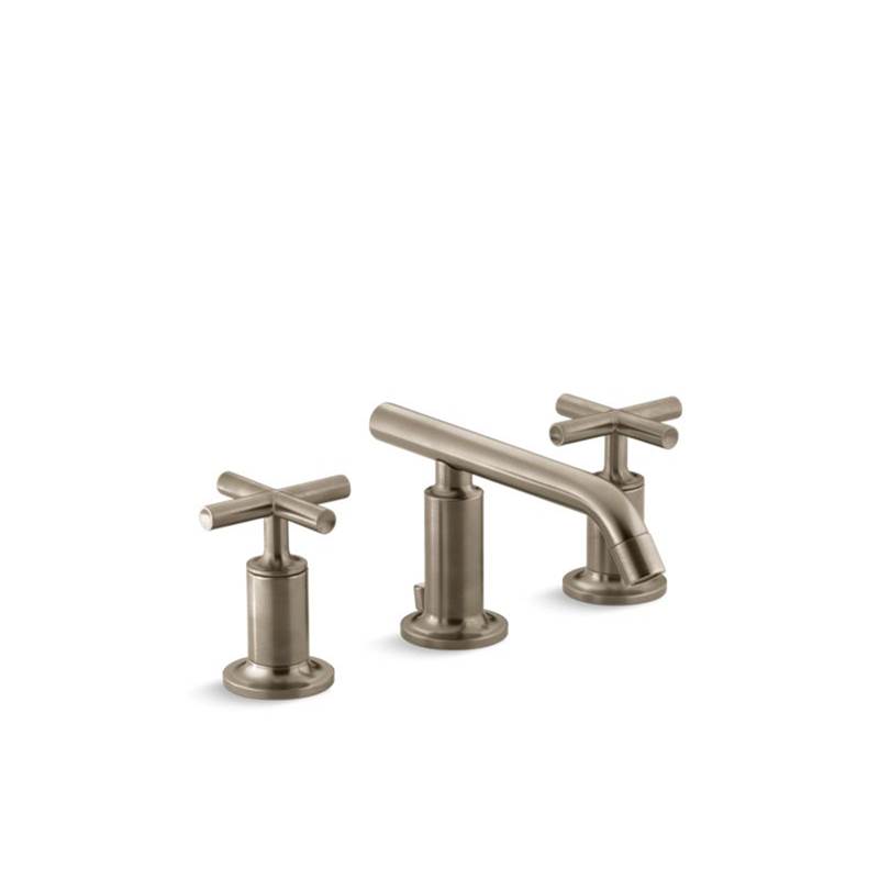 Kohler Purist® Widespread bathroom sink faucet with low cross handles and low spout