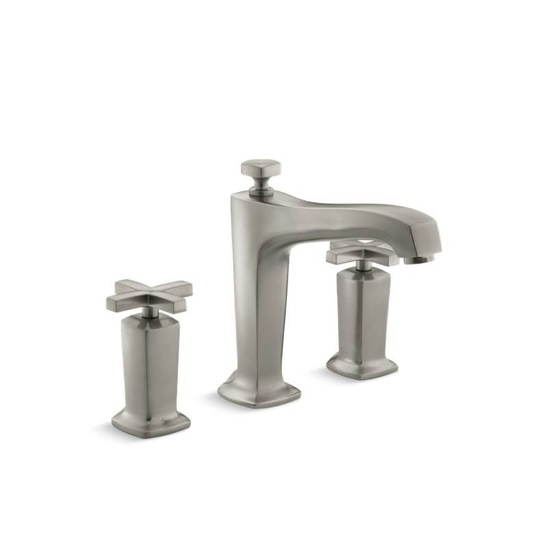Kohler Margaux® Deck-mount bath faucet trim for high-flow valve with non-diverter spout and cross handles, valve not included