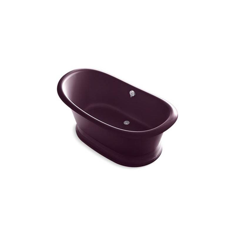 Kohler Artifacts™ 66-1/8'' x 32-1/2'' freestanding bath with Black Plum exterior
