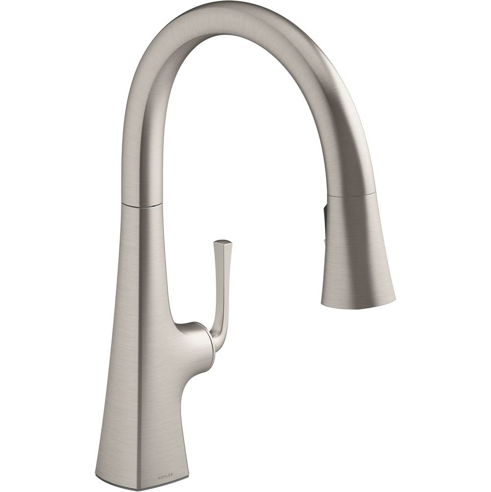 Kohler Graze® Pull-down kitchen sink faucet with three-function sprayhead